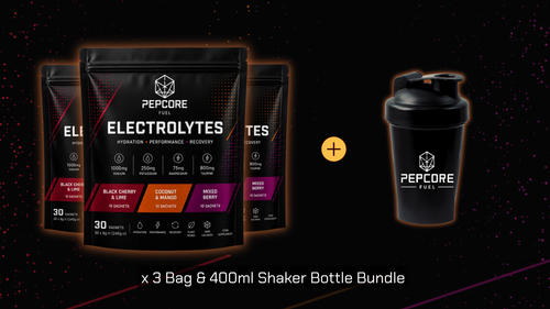 PepCore Fuel Electrolytes Bundle - 3 bags and shaker bottle
