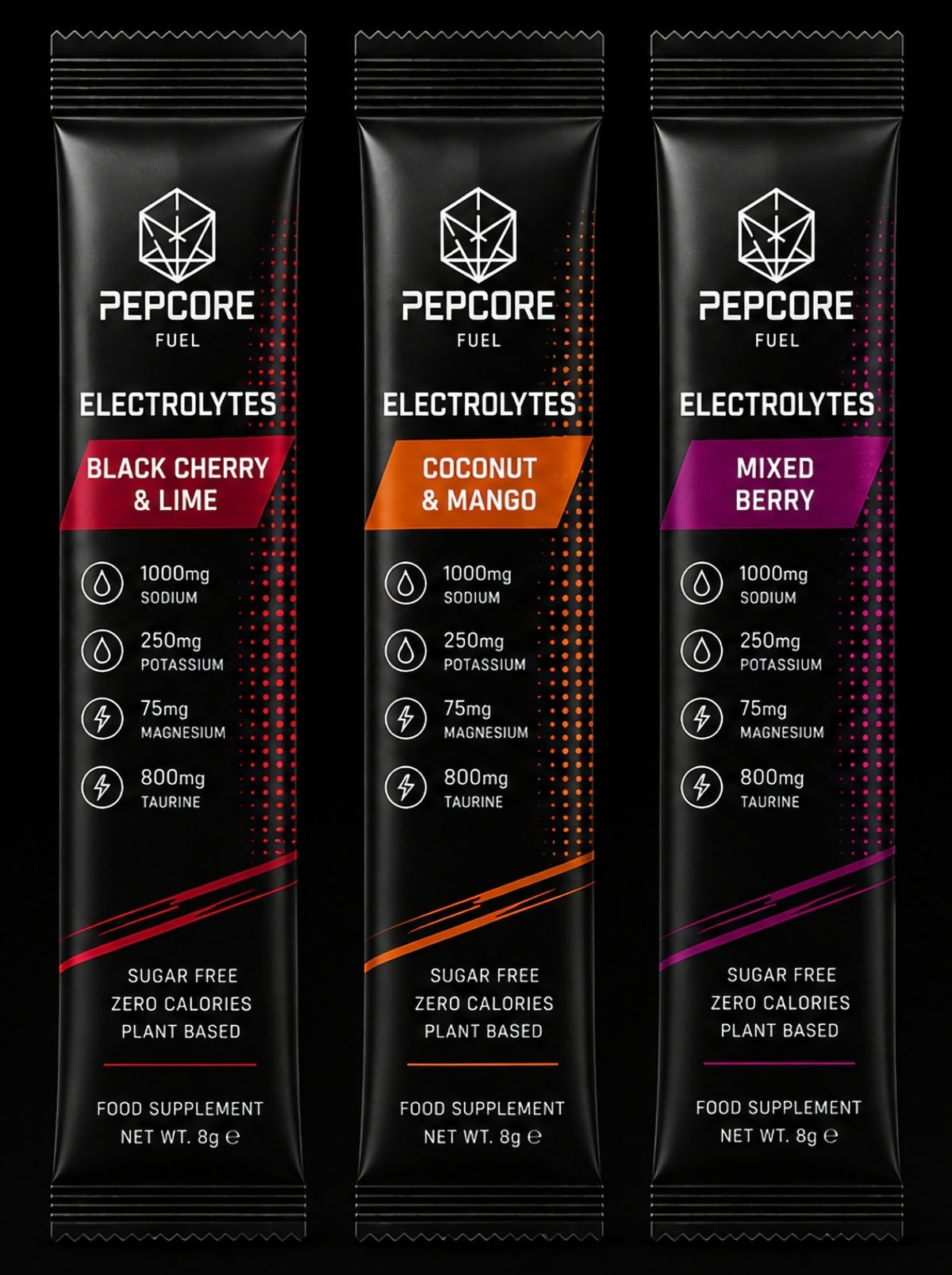 PepCore Fuel Electrolytes – 30 Sachet Bag (3 Flavours)